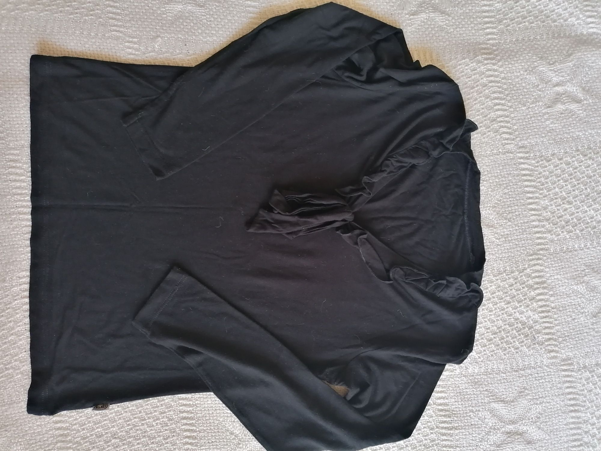 3 bluzeczki H&M, M&S, kwiaty, wzór, ażurowa, falbana, kokarda r. S/M