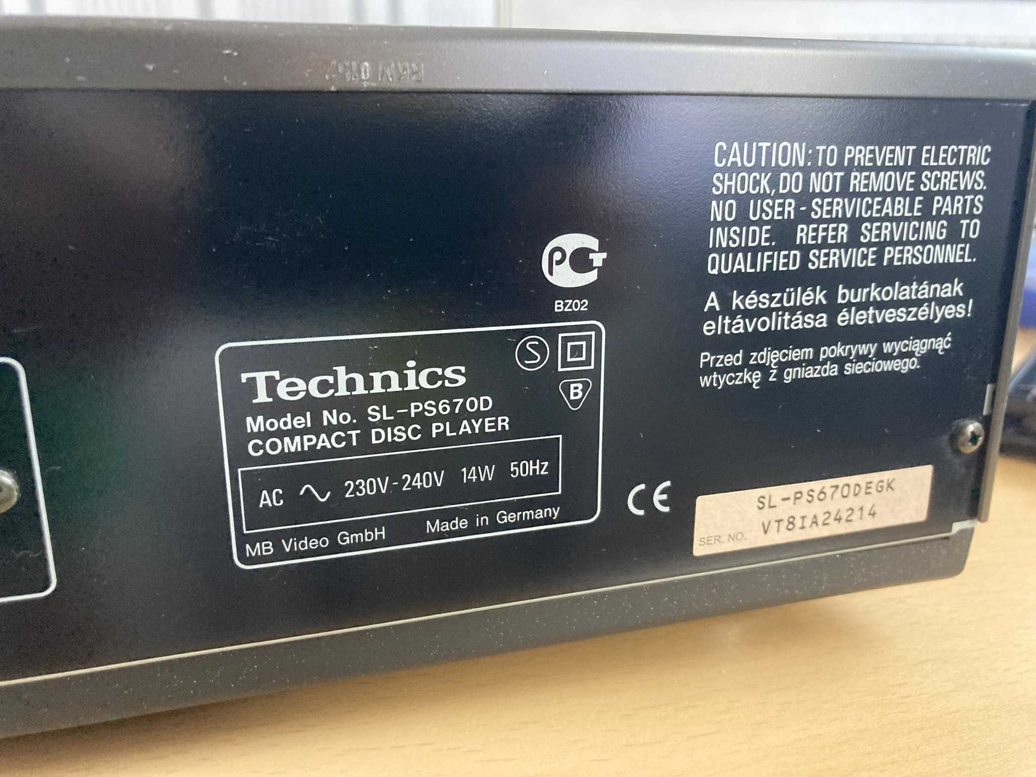 Odtwarzacz CD TECHNICS SL-PS670D  1 Właściciel SUPER Stan 100% Sprawny