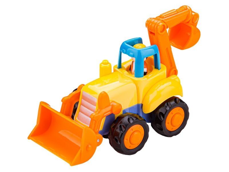 Zestaw 4 Pojazdów Z Napędem, Pojazdy Budowlane, Traktor, Koparka,