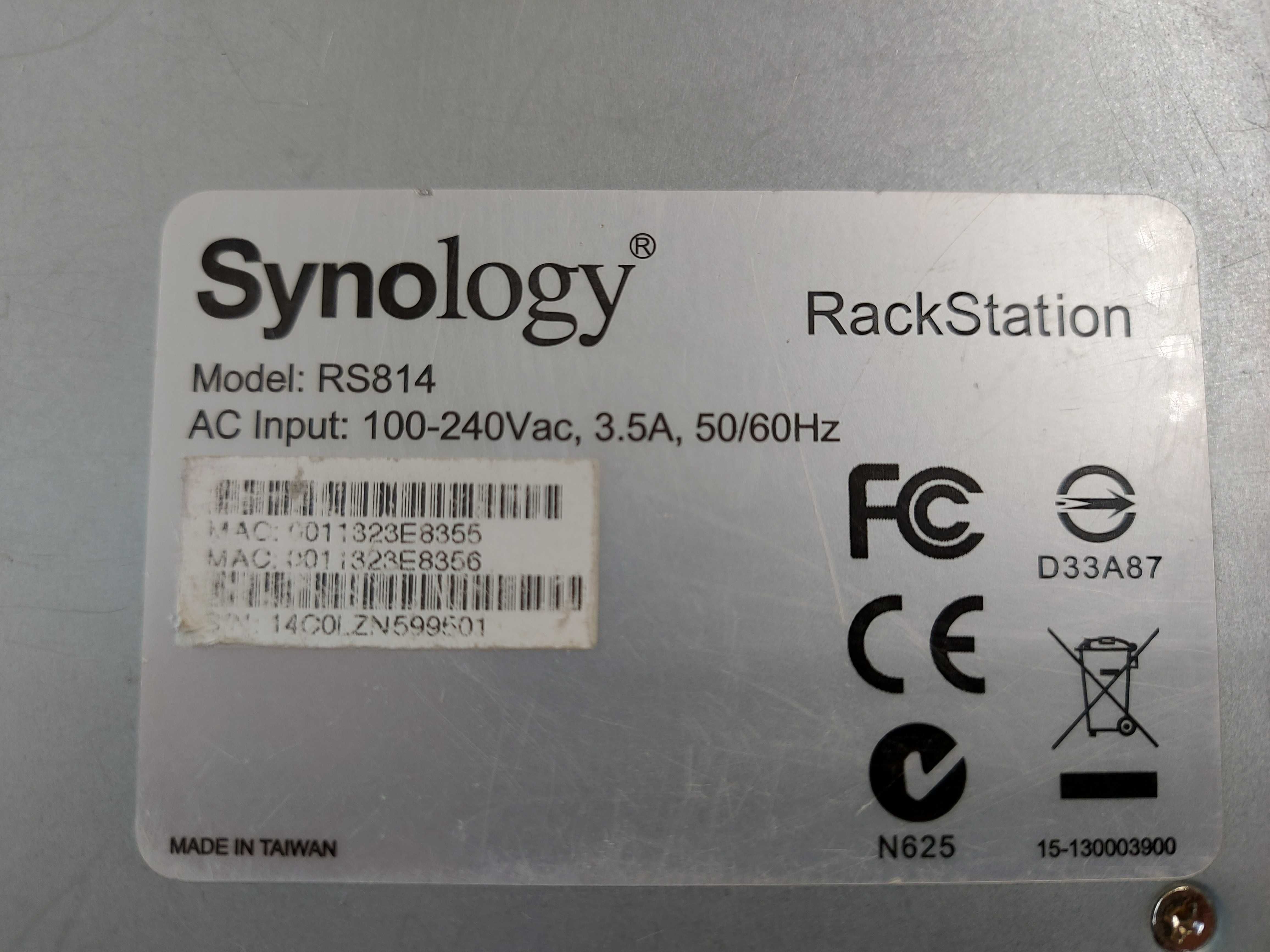 Synology RackStation RS814 – NAS 4 Bay 1U