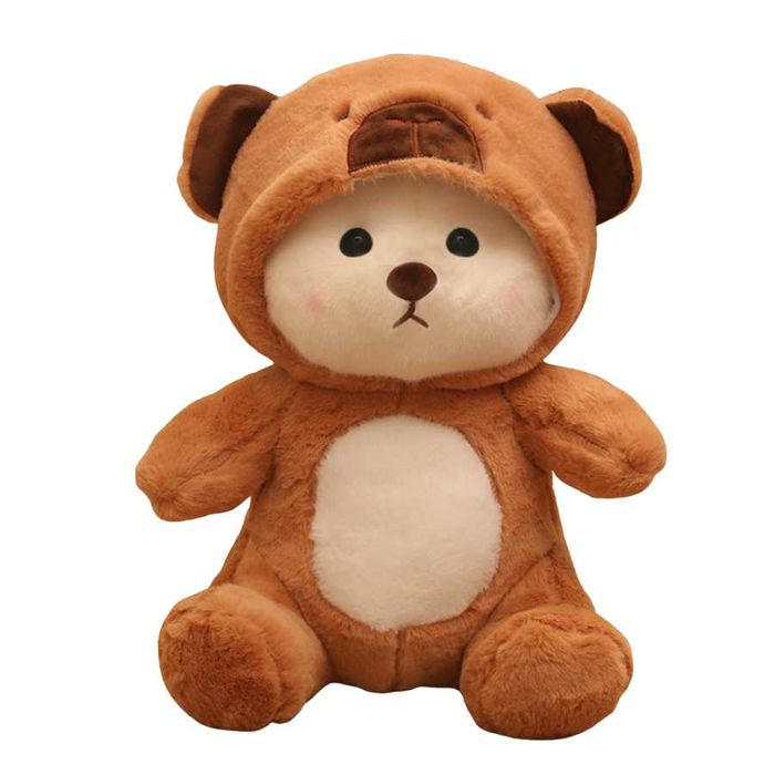 Плед-подушка игрушка 3в1 Мишка с капюшоном 40см