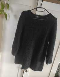 Czarny włochaty sweterek damski, F&F, r 42