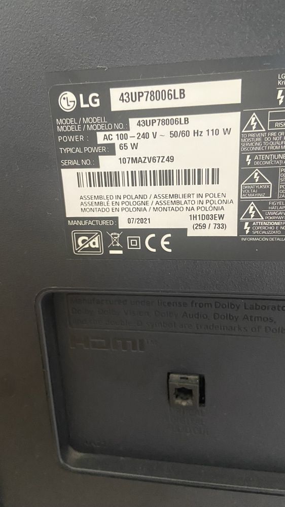 TV LG 43 polegadas - 43UP78006LB