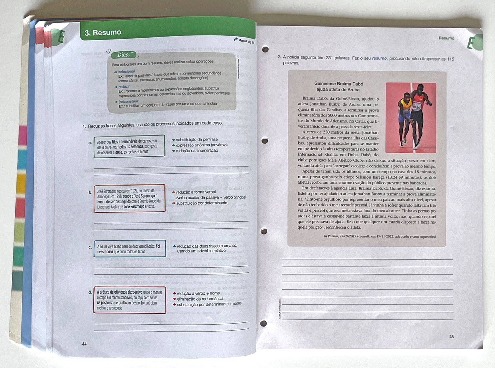Caderno atividades Português 9.º