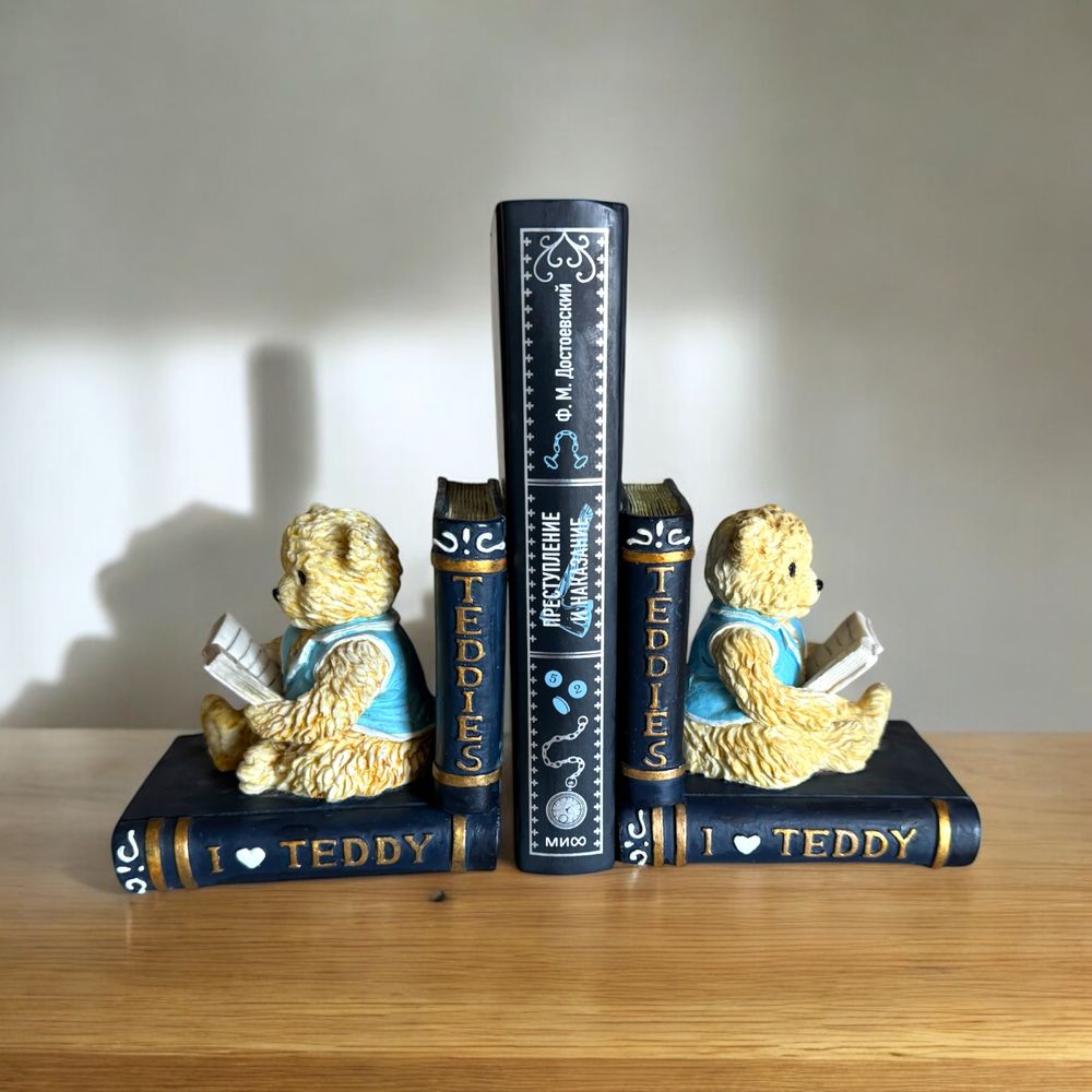 dois suportes para livros vintage em forma de ursinho de peluche