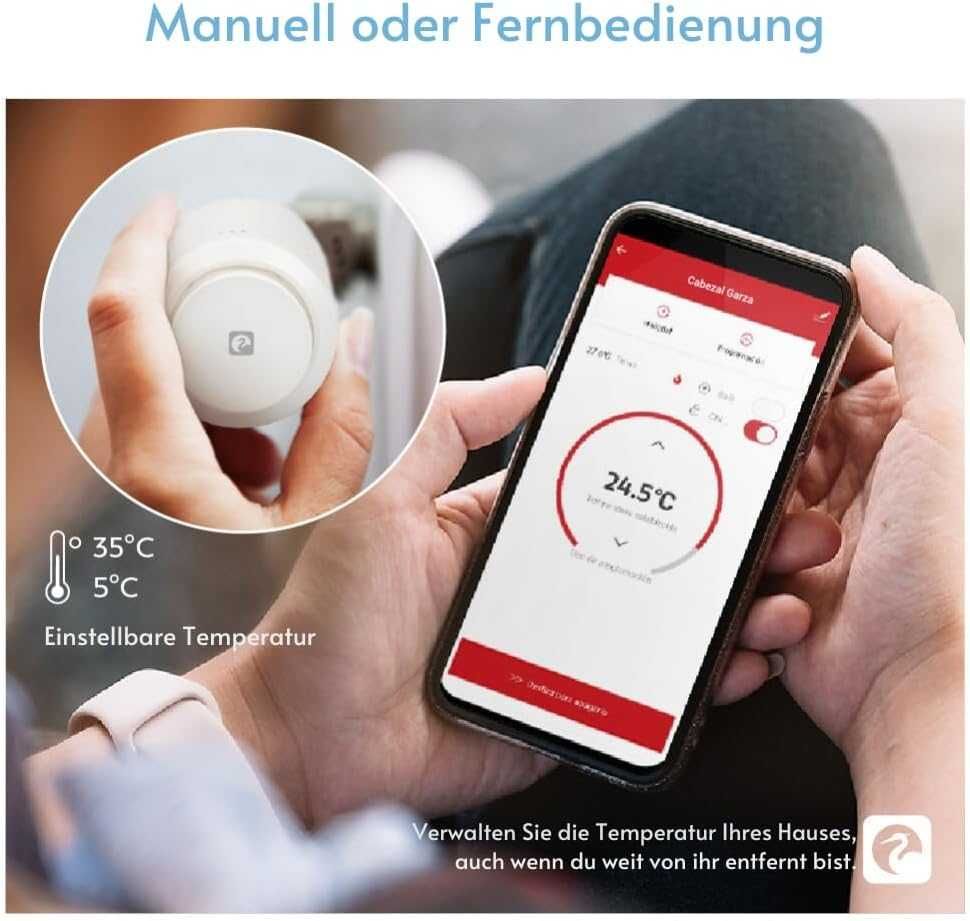 Zigbee 3.0 Smart głowica termostatyczna, Sterowanie ogrzewaniem