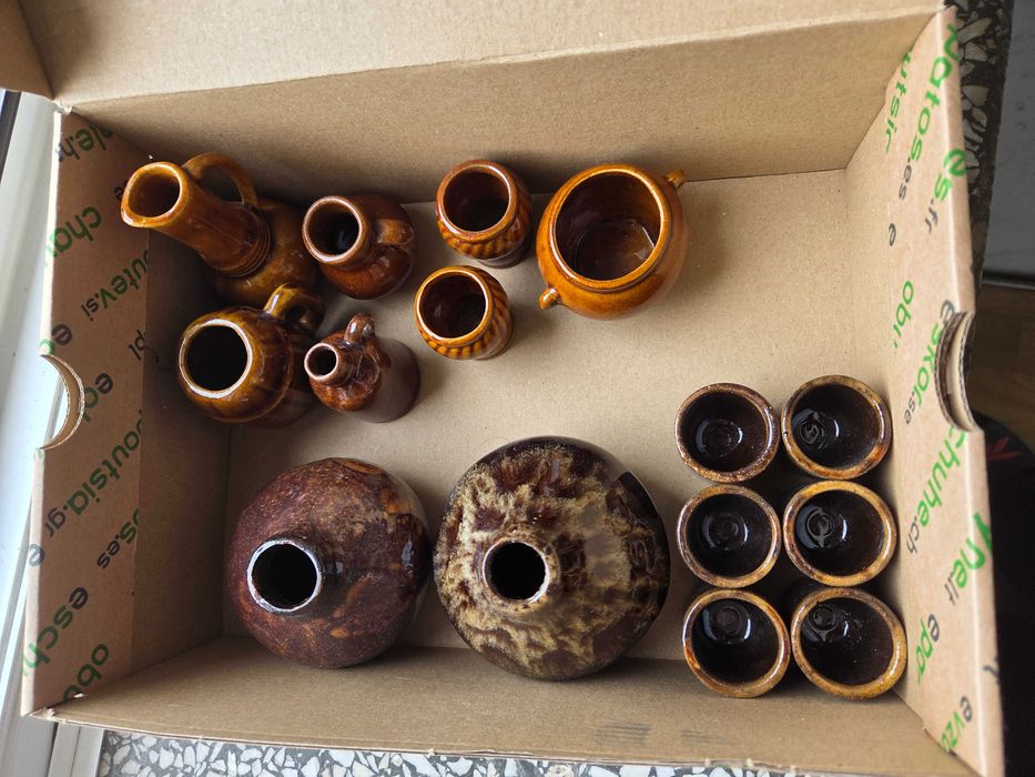 PRL Mini ceramika świeczniki, wazoniki  15 szt.