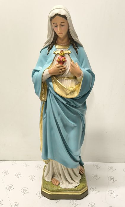 Figura Matki Boskiej 61 cm, po naprawie, odmalowana i pozłocona