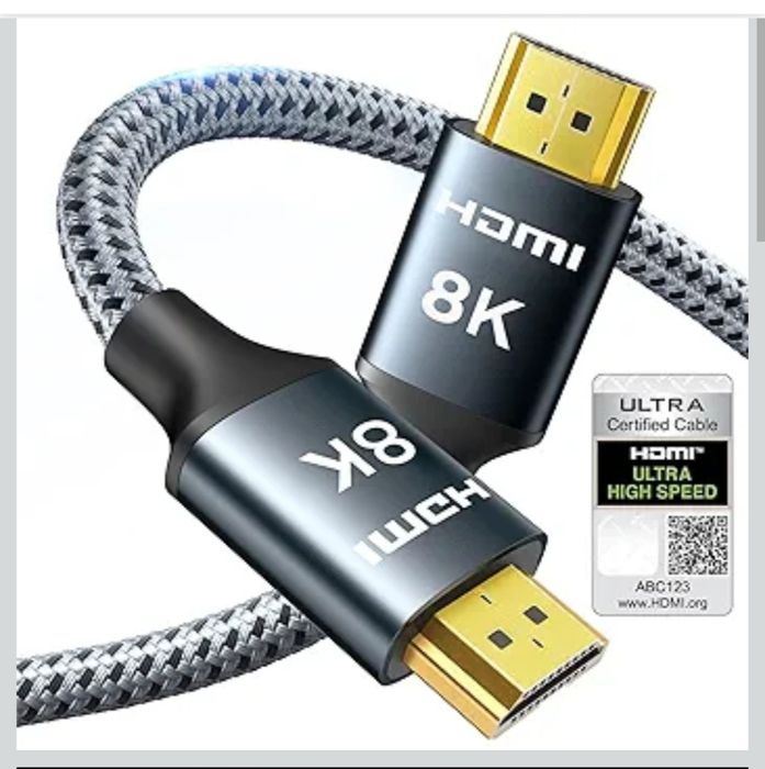 ARISKEEN Nylonowy pleciony kabel HDMI 2.1 8K, 1 m
