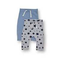 2-pak legginsy cienkie spodnie gwiazdki Matalan 0-3 mce 56/62cm