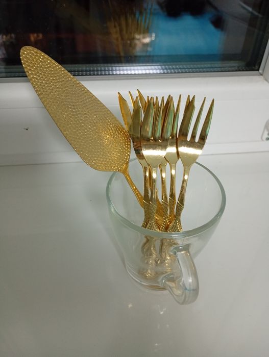 Лопатка для торта та вилки десертні 6 шт