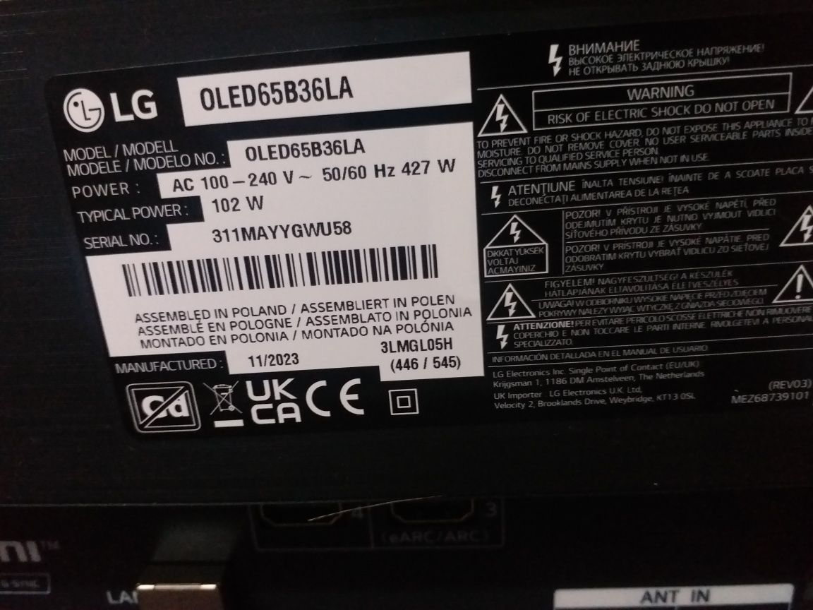 Телевізор LG oled65b36LA