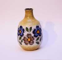 Piękny wazon ręcznie malowany z motywami kwiatowymi sygnowany lata 60