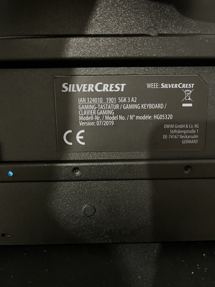 Klawiatura SilverCrest gaming keyboard rgb