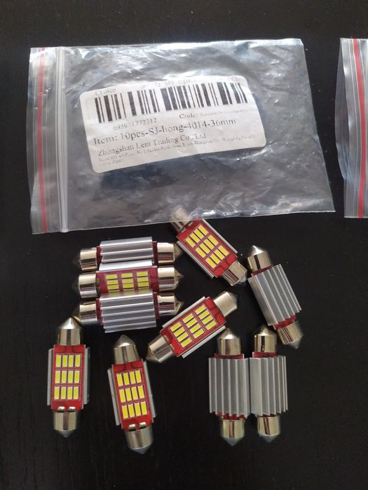 Leds tubulares C5W 31/36/39/41mm alto brilho