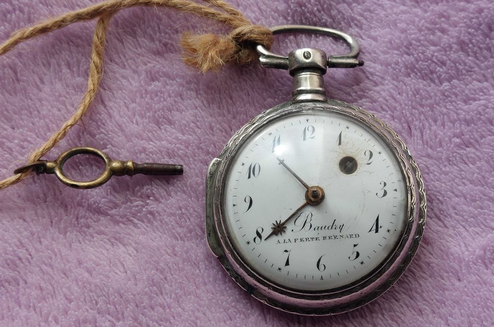 Relogio de bolso Prata VERGE FUSEE  "Baudry " 1800's - [48mm]