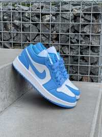 Жіночі кросівки Nike Air Jordan 1 Low Blue UNC (36-40 р.)