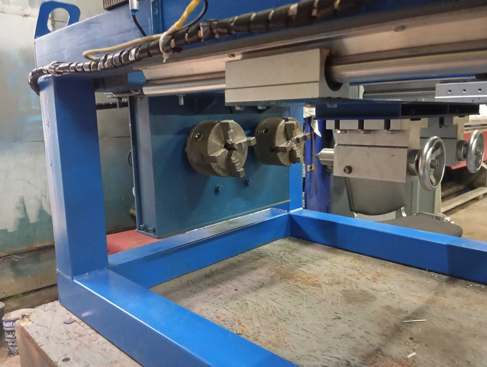 Токарно-фрезерный станок ЧПУ по дереву cnc lathe wood.  2 шпинделя.
