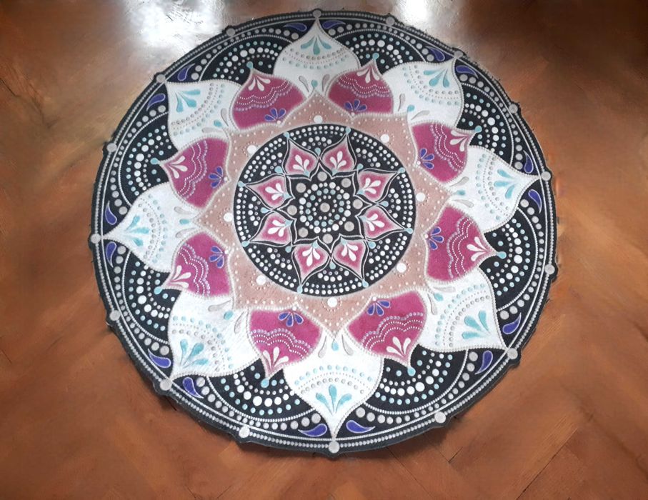 dywanik okrągły indyjski wzór