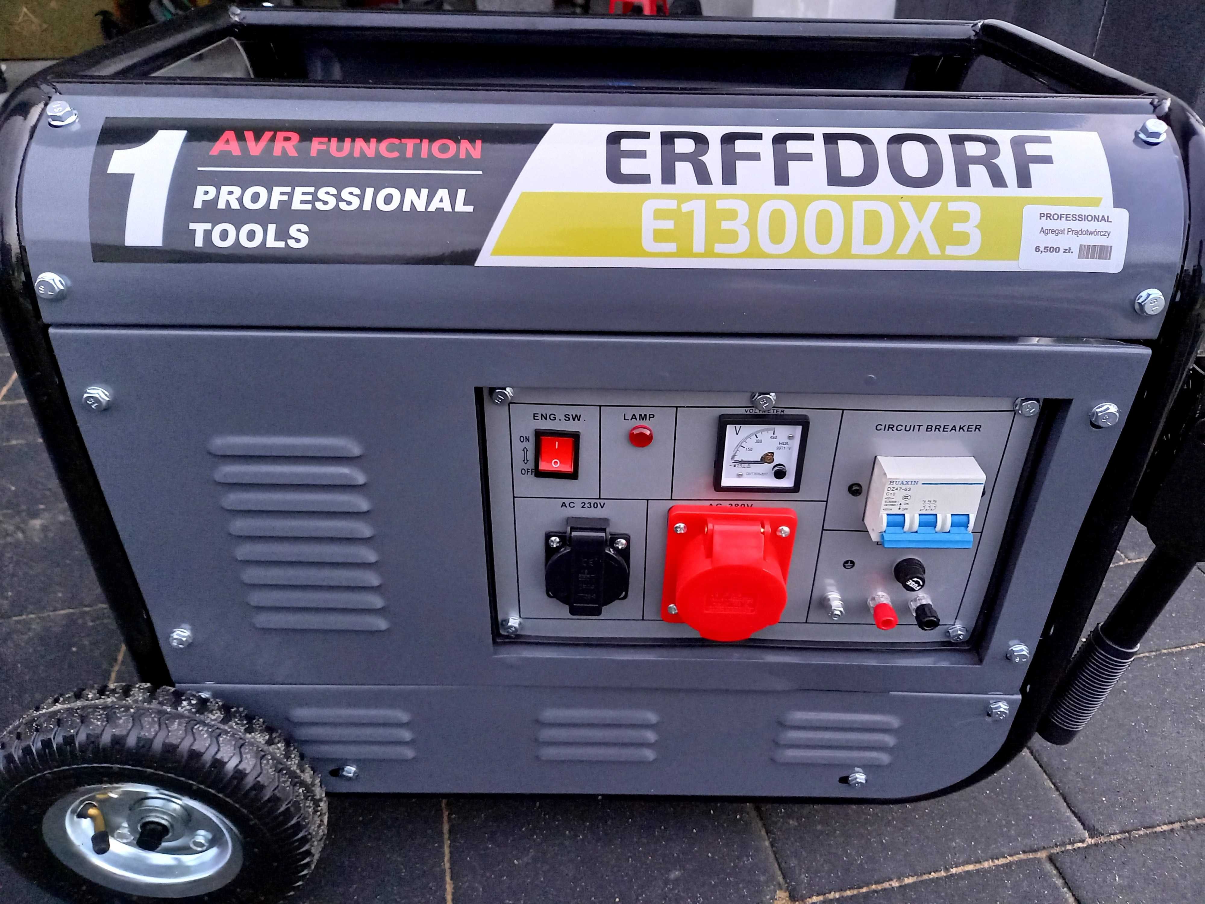 Agregat prądotwórczy Erffdorf E1300DX3, nowy 3 fazowy