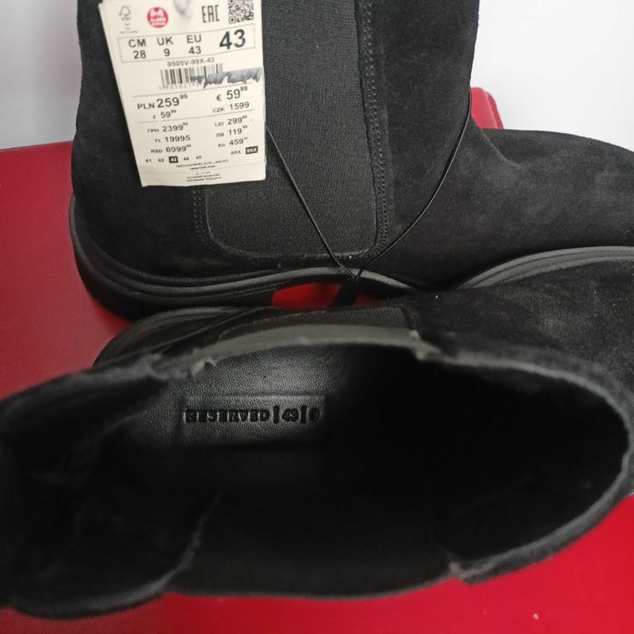 Buty, sztyblety, Reserved r 43 nowe , skóra