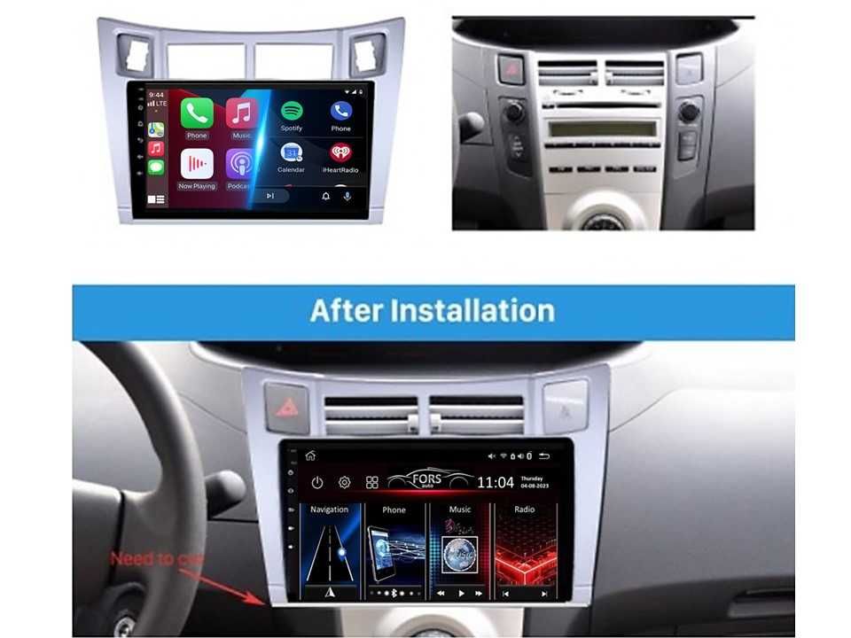 Radio samochodowe Android Toyota Yaris Vitz Platz (9", silver) 2005-11