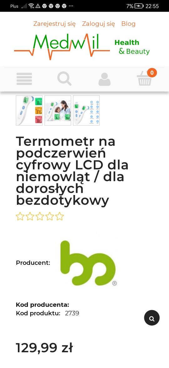 Termometr Braun do dzieci oraz dorosłych na podczerwien