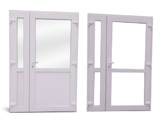 Drzwi zewnętrzne PCV dwuskrzydłowe 125x210 białe TRANSPORT CAŁA POLSKA