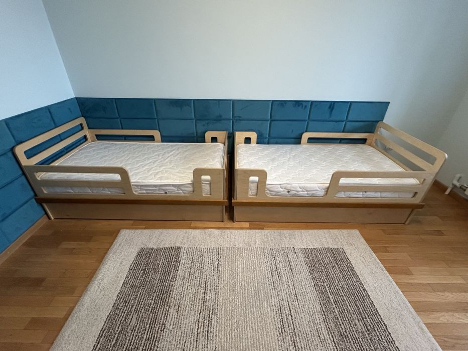 Ліжко дитячє з натурального дерева «Cloud» з ящиком (IndigoWood)