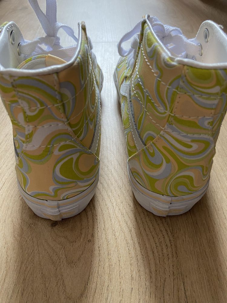 Vans Sk8-hi buty wysokie żółte zielone 38 24,5cm nowe trampki