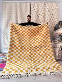 Nowy ręcznie tkany dywan marokański wełniany