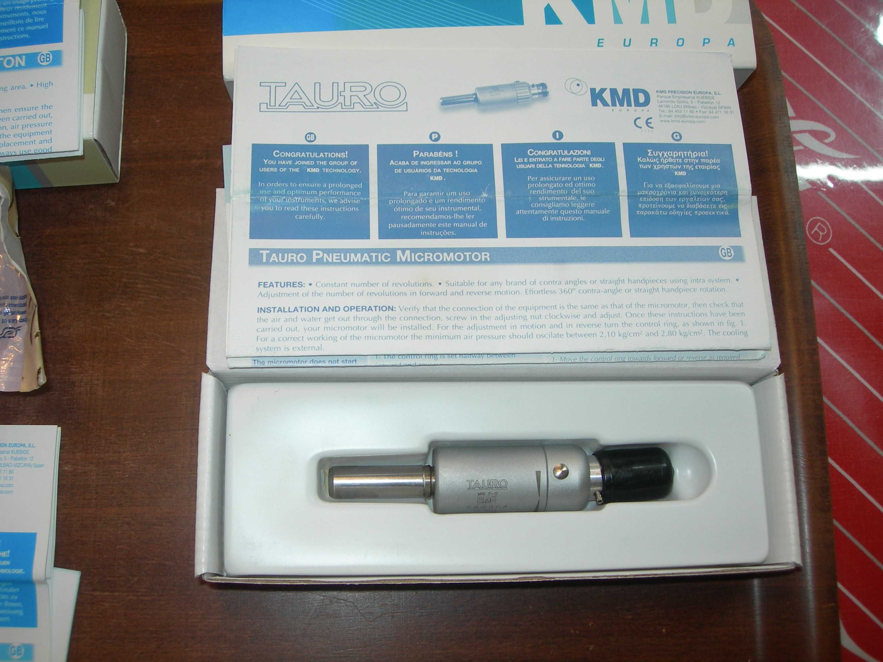 Turbina, Contra -ângulo e micromotor. KMD