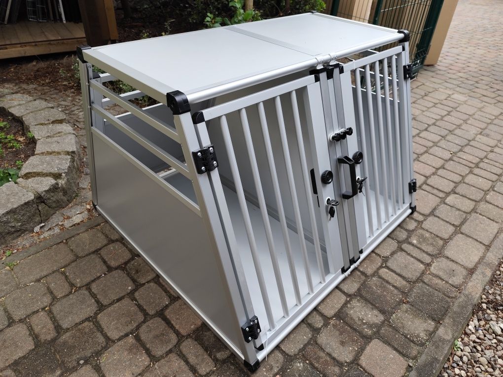 AluRide podwójny, aluminiowy transporter dla psów 97x92x68 cm