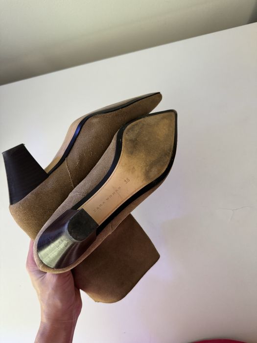 Чоботи козаки ботінки 38 на 24-24,5 см натуральна шкіра zara