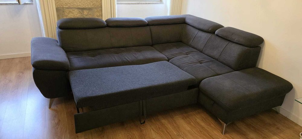 Sofá-cama 220x260cm com arrumação – ótimo estado!