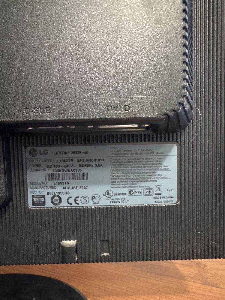 Монітор марки LG 19”