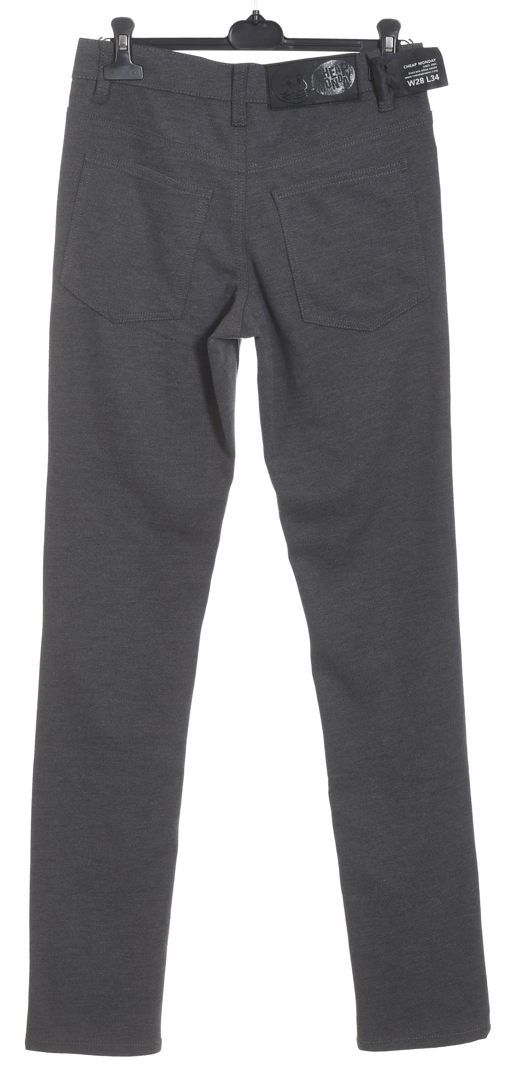 CHEAP MONDAY szare spodnie męskie ze streczu rurki W28 L34
