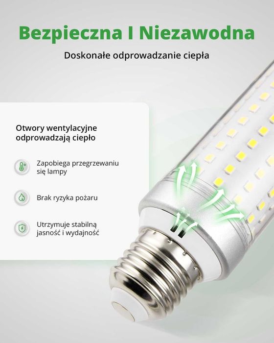Zestaw 3 × HOMEOW E27 LED 25 W (2500 lm), 6000 K – oszczędność energii