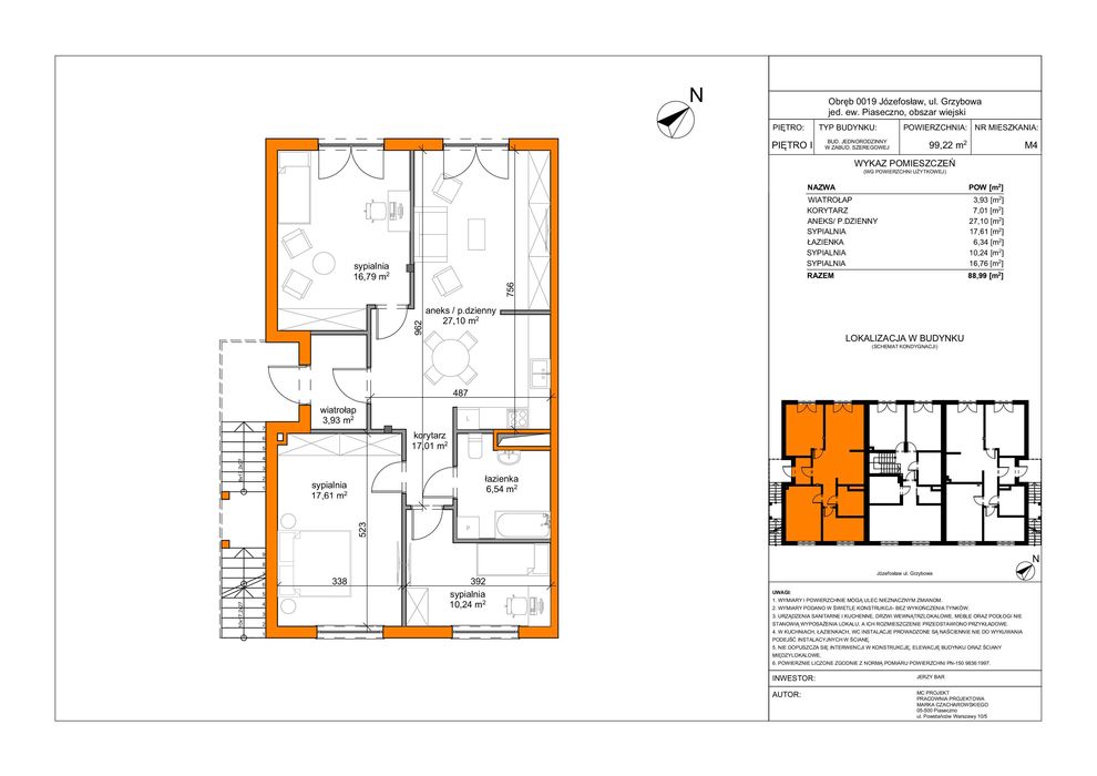 Mieszkanie w stanie deweloperskim – ul. Grzybowa, Józefosław