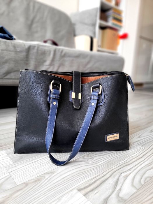 Pierre Cardin, torebka, torba, shopper, shopperka, A4, czarna