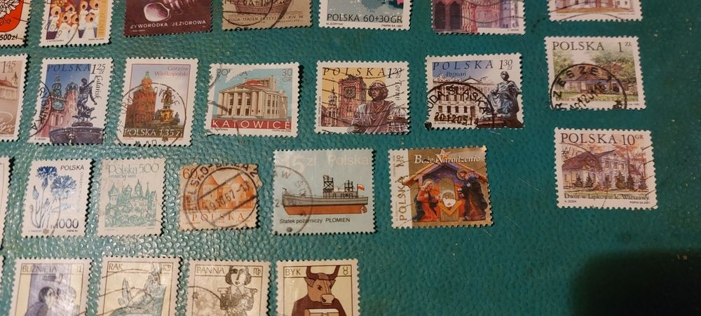 Zestaw 38 sztuk starych znaczków pocztowych prl