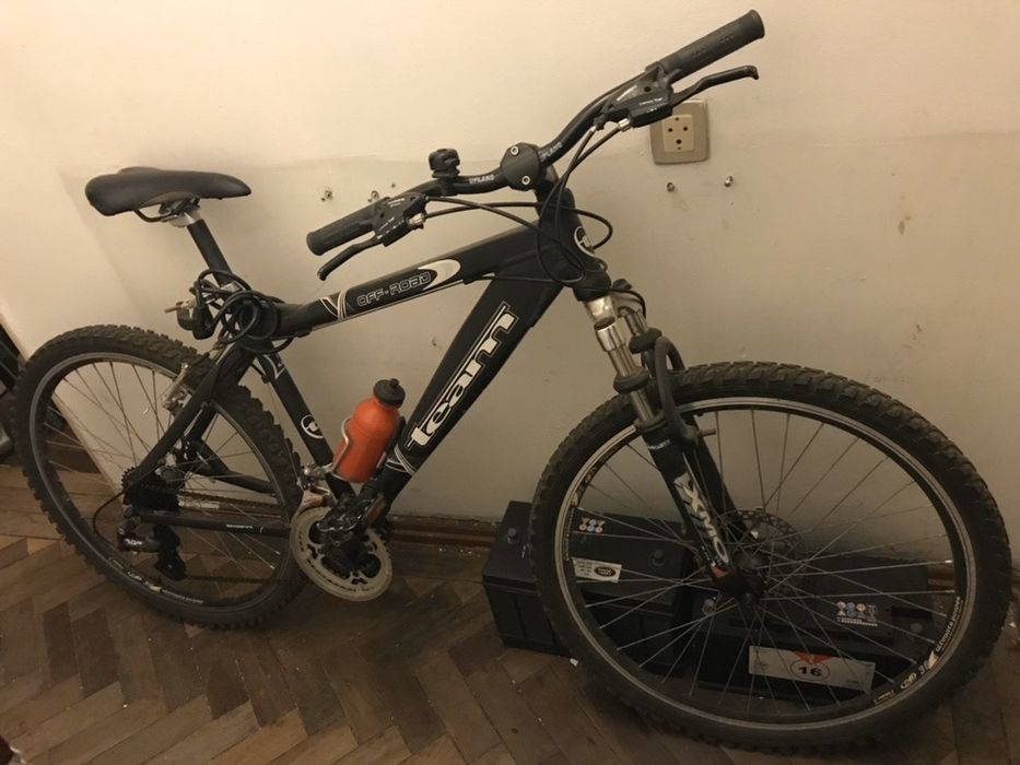 Bicicleta Team Off Road Preto Matte Com mudanças Sistema Shimano prof