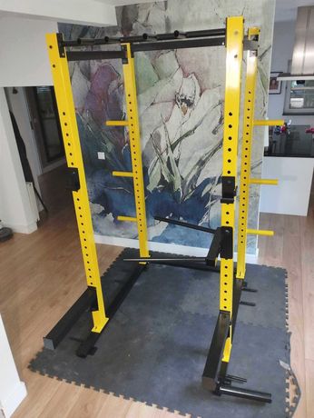 POWER RACK 80X80 + STACJA DIP + belki asekuracyjne + haki / siłownia