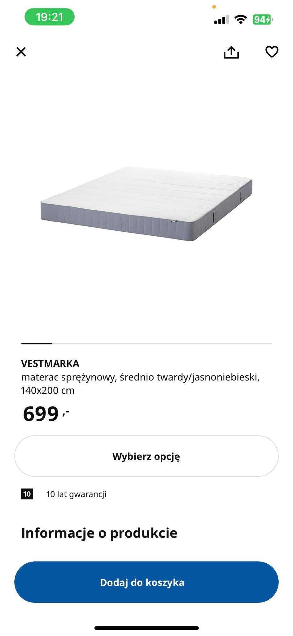 Materac Vestmarka