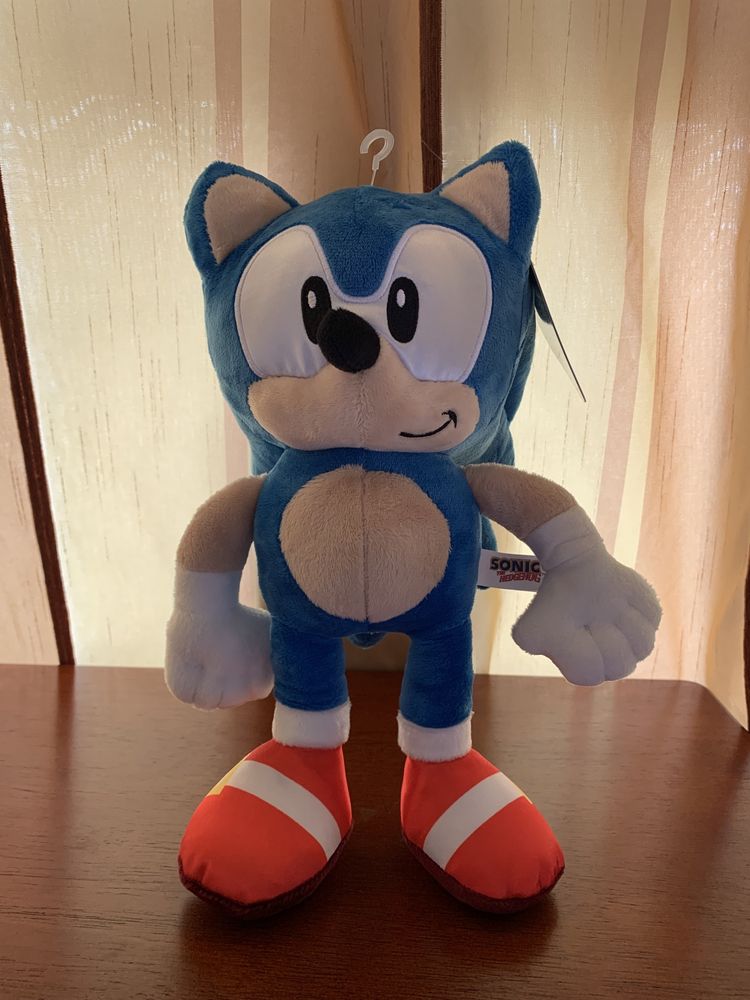 Peluche Sonic Hedgehog, chapéu, toalha, lancheira