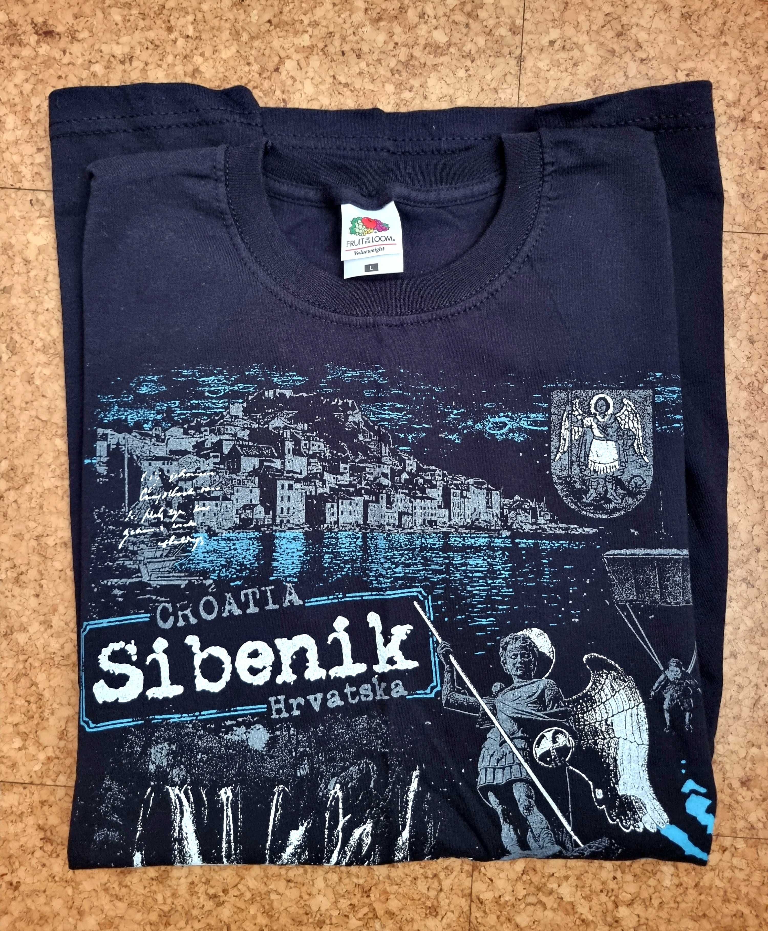 T-shirt preta Sibenik Croatia, tamanho L - nova