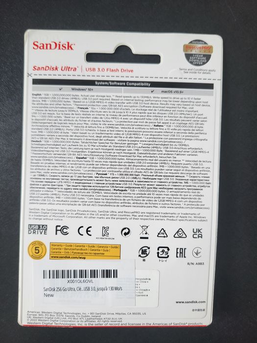 Nowy pendrive SanDisk Ultra 256GB USB 3.0 Flah Drive