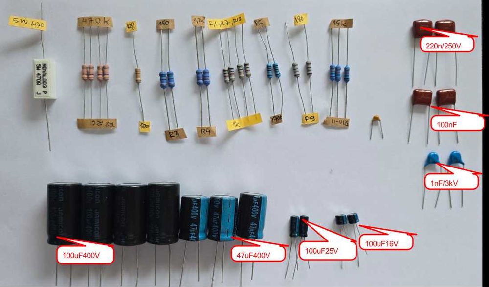 Zestaw Elektroniki (trafo, lampy, itd) do wzmacniacza lampowego DIY