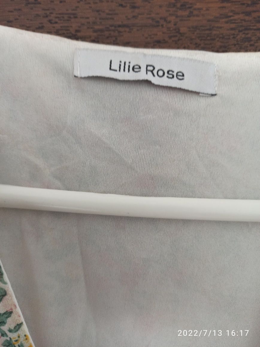 Piękna długa sukienka Lilie Rose S/M kwiaty nowa