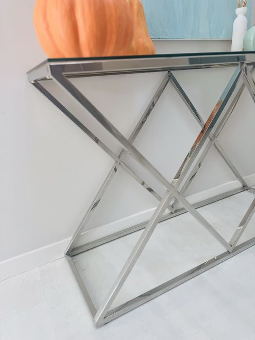 Konsola srebrna toaletka stolik glamour nowoczesny